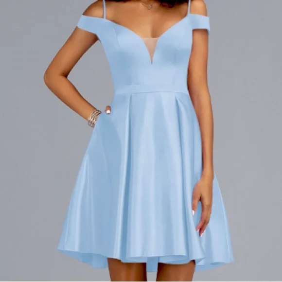JJs House | Dresses | Aline Off The Shoulder Short Satin Homecoming Dress